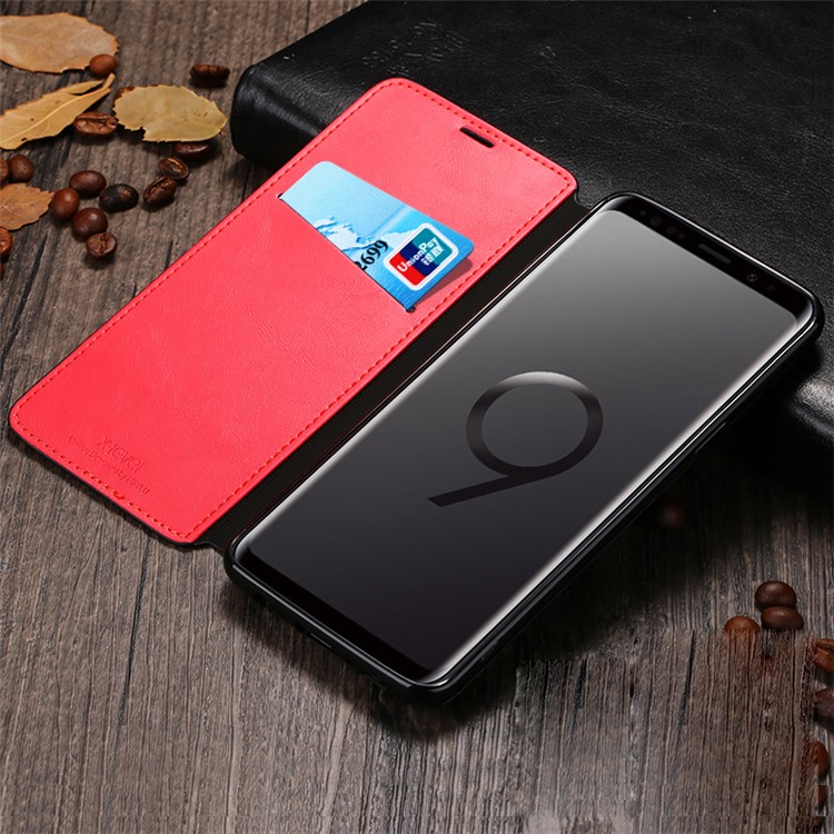 X-LEVEL Card Holder Leather Flip Case for Samsung Galaxy S9 G960 - Black-3