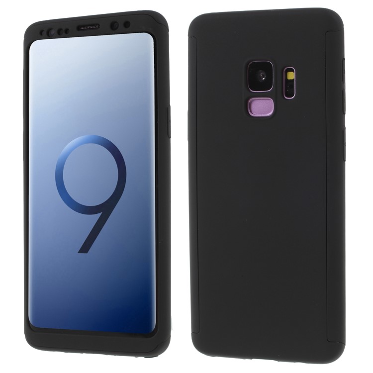 

2-в-1 Полный Защитный Жесткий Диск ПК Для Галактики Samsung S9 G960 + Защитный Экран Для Экрана - Черный
