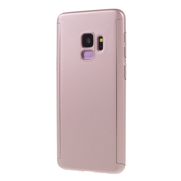 

2-в-1 Полная Защита ПК Жесткий Защитный Чехол Для Галактики Samsung S9 G960 + Защитный Экран Для Экрана - Розовое Золото