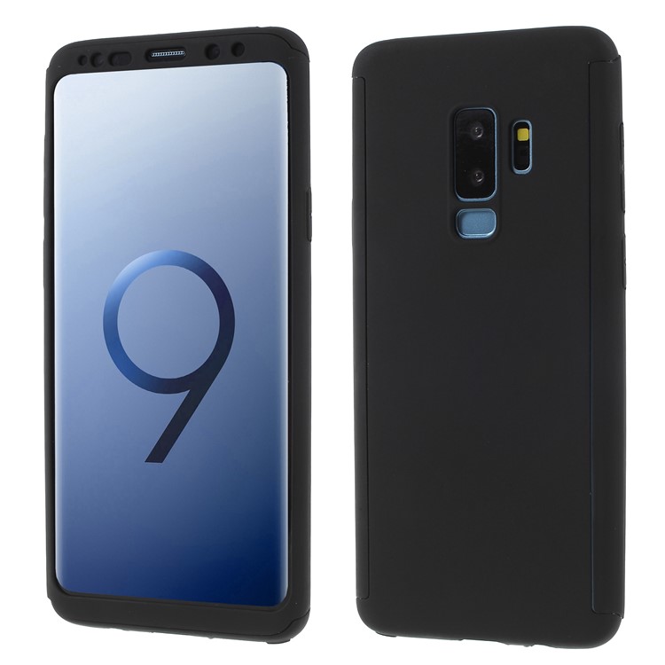 

360 Градусов Полная Защита ПК Мобильный Корпус + Изогнутый Закаленный Стеклянный Протектор Экрана Для Галактики Samsung S9 + G965 - Черный
