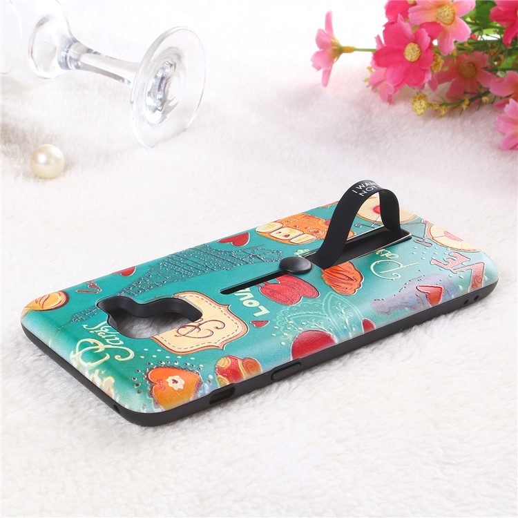 Embossment Cartoon Pattern TPU + PC Combo Cell Phone Shell with Kickstand for Samsung Galaxy A8 (2018) - Paris-3