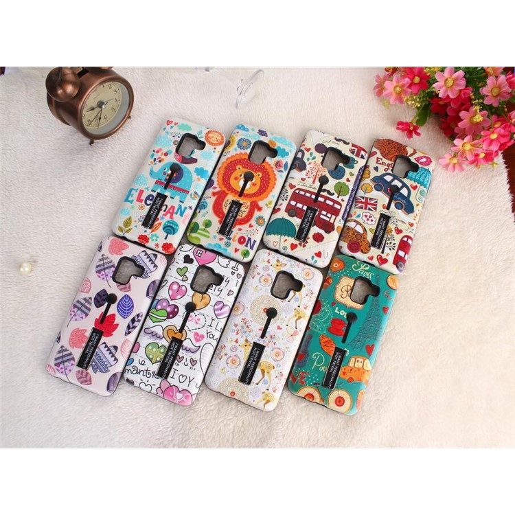 Embossment Cartoon Pattern TPU + PC Combo Cell Phone Shell with Kickstand for Samsung Galaxy A8 (2018) - Paris-8
