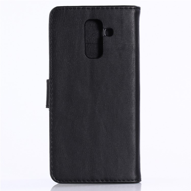 Retro PU Leather Magnetic Wallet Stand Cover for Samsung Galaxy A6+ (2018) - Black-3