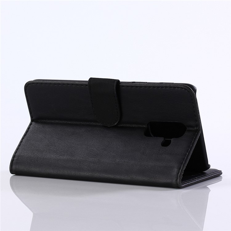 Retro PU Leather Magnetic Wallet Stand Cover for Samsung Galaxy A6+ (2018) - Black-5