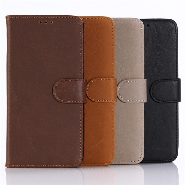 Retro PU Leather Magnetic Wallet Stand Cover for Samsung Galaxy A6+ (2018) - Black-7
