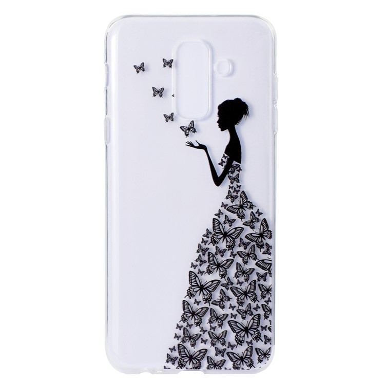 Pattern Printing TPU Soft Case for Samsung Galaxy A6+ (2018) - Butterfly and Beauty-2