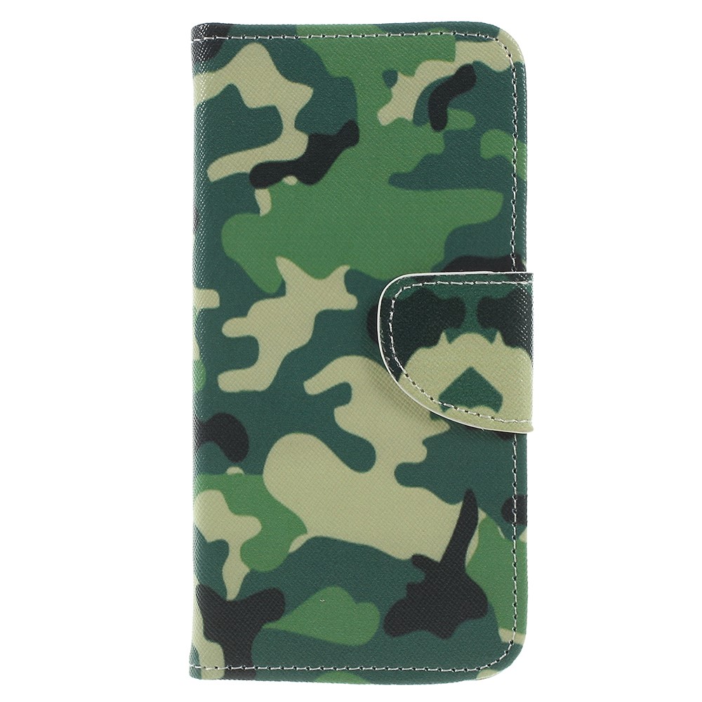 Padrão Carteira De Impressão Suporte De Couro Caixa Móvel Para Samsung Galaxy J6 (2018) - Camuflar-1