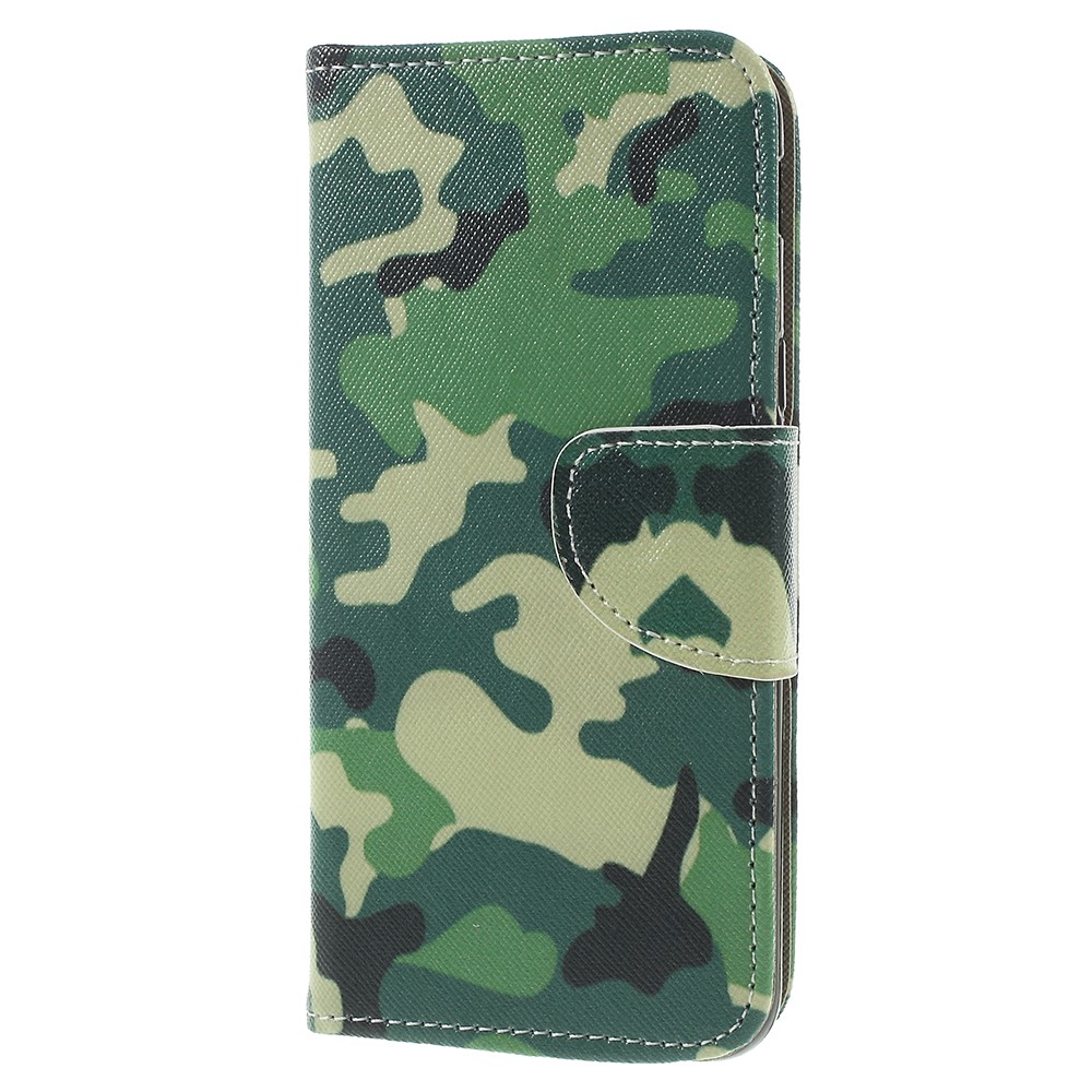Padrão Carteira De Impressão Suporte De Couro Caixa Móvel Para Samsung Galaxy J6 (2018) - Camuflar-2