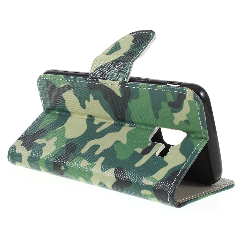 Padrão Carteira De Impressão Suporte De Couro Caixa Móvel Para Samsung Galaxy J6 (2018) - Camuflar-5