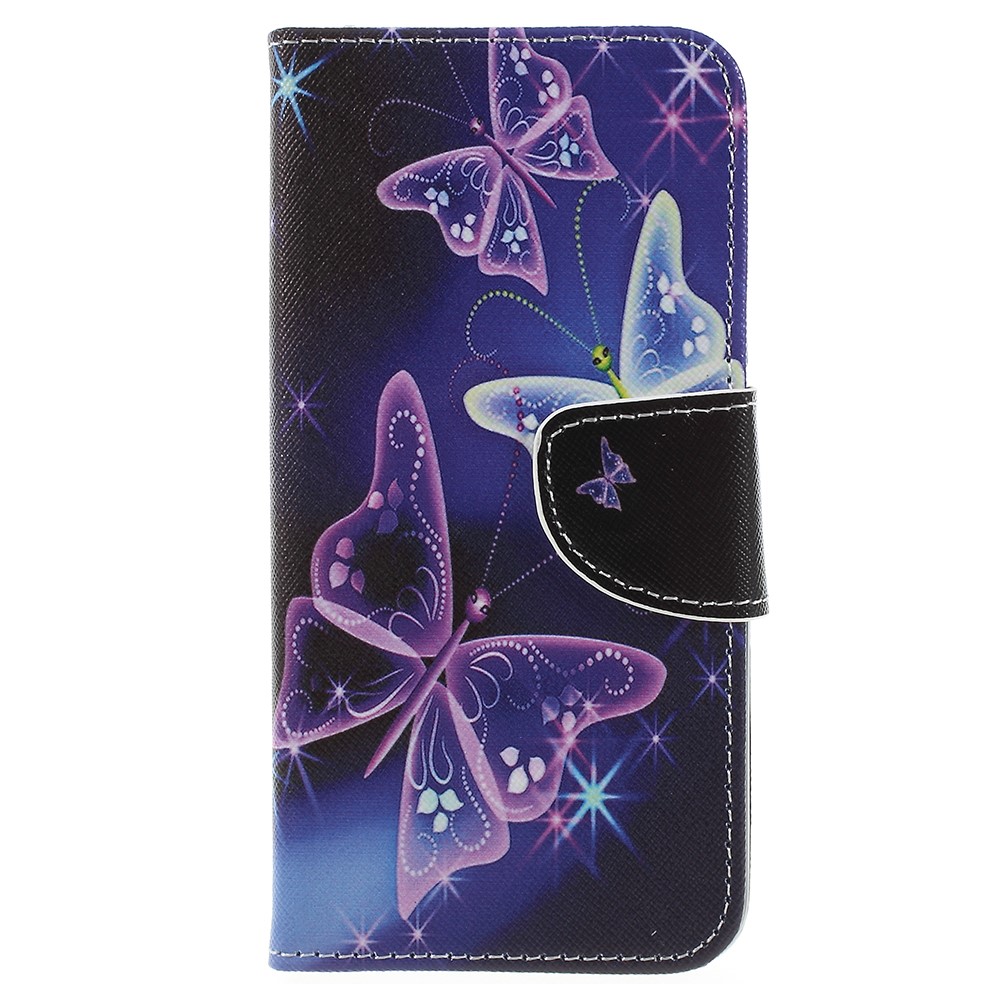 Padrão De Impressão Carteira Stand Pu Shell Protetor De Couro Para Samsung Galaxy J6 (2018) - Linda Borboleta-1