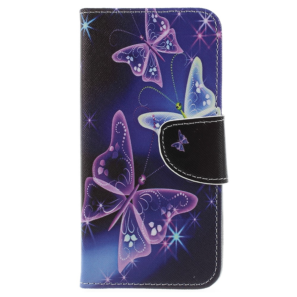 Portafoglio Stand da Stampa Pattern PU Petture Protector Shell Per Samsung Galaxy J6 (2018) - Bella Farfalla