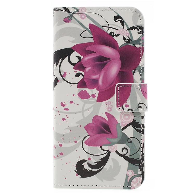 Padrão De Impressão Carteira Suporte De Couro Shell Protetor Para Samsung Galaxy J6 (2018) - Flor De Sumaúma-1