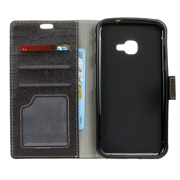 Vintage Crocodile Texture Wallet Stand Leather Casing for Samsung Galaxy J7 Prime 2 / J7 Prime (2018) - Black-3