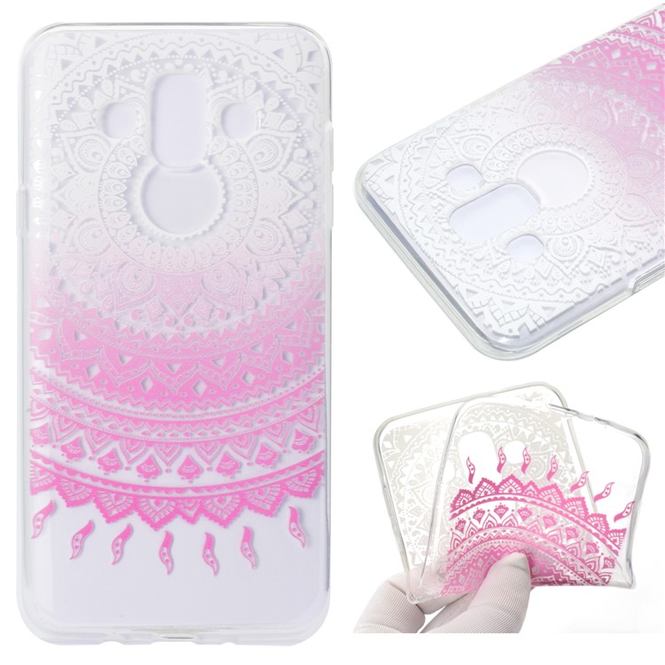 

Pattern Printing Soft TPU Mobile Phone Case for Samsung Galaxy J7 Duo - Pink Mandala
