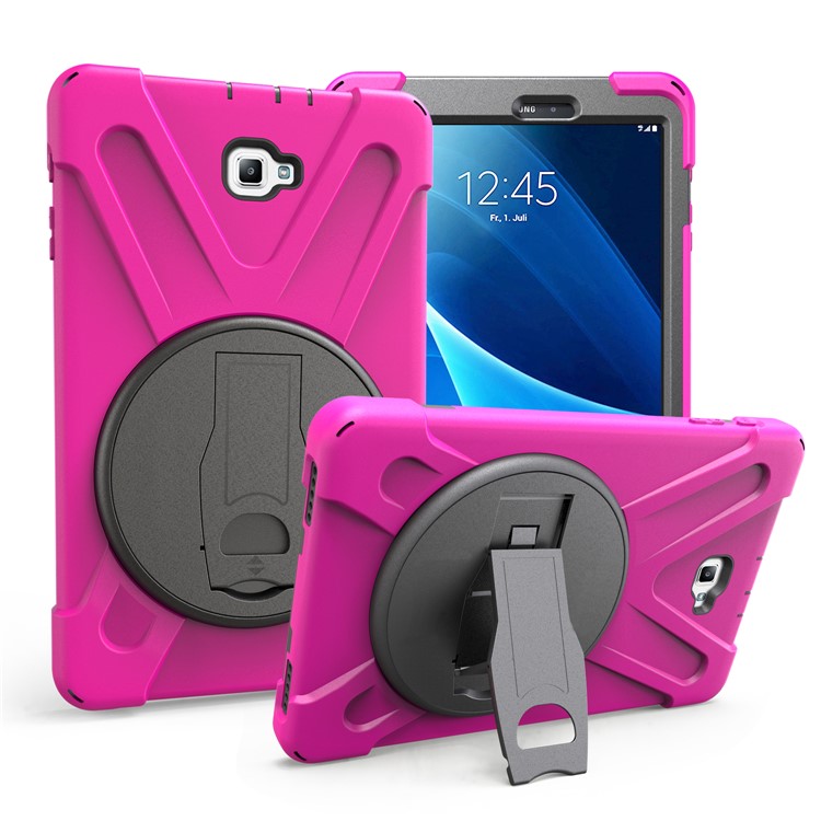 

X-shape PC + TPU 360-градусный Ротационный Подставка Для Аксессуаров Для Samsung Galaxy Tab 10.1 T580 T585 - Роза, Galaxy Tab A 10.1 (2016)