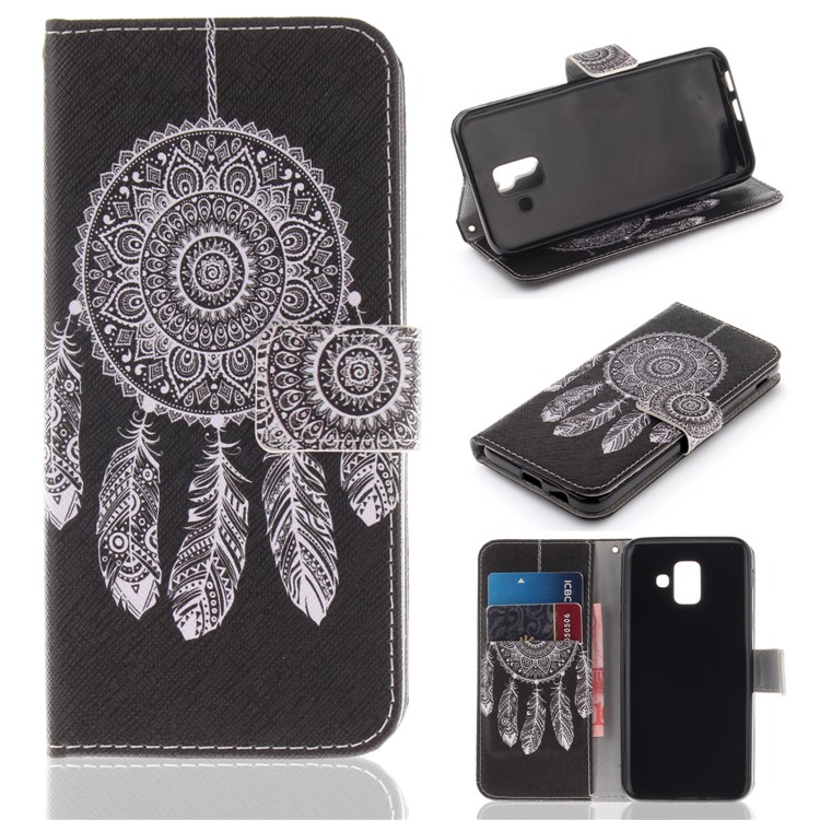 

Printing Pattern Leather Wallet Cover Case for Samsung Galaxy A6 (2018) - Tribal Dream Catcher