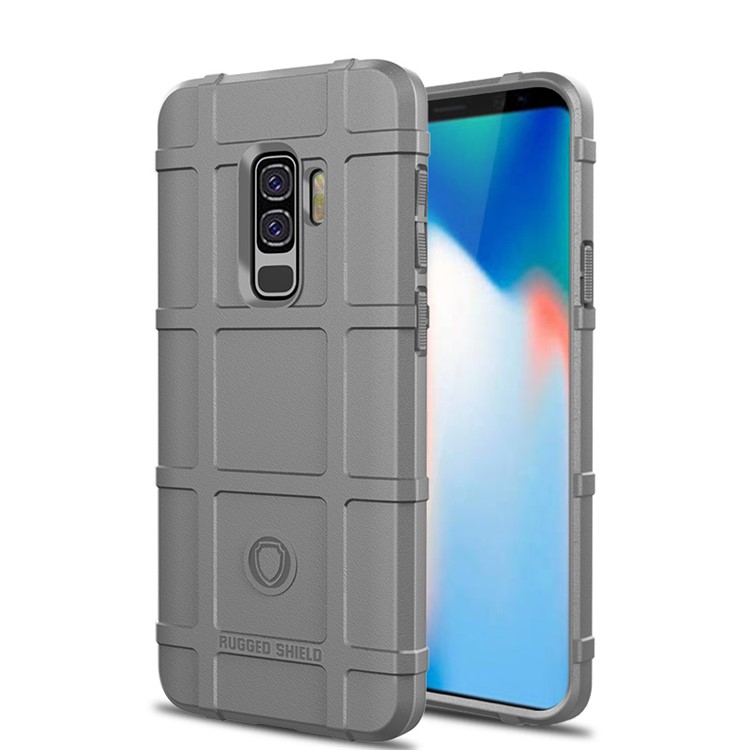

For Samsung Galaxy S9+ G965 Rugged Shield Series Soft Silicone Shock Absorption Matte Back Shell - Grey