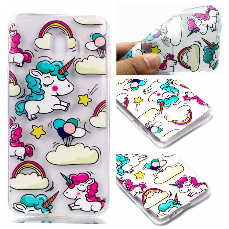 

Pattern Printing Soft TPU Phone Cover for Samsung Galaxy J4 (2018) - Unicorns and Rainbow, Galaxy J4 (2018)
