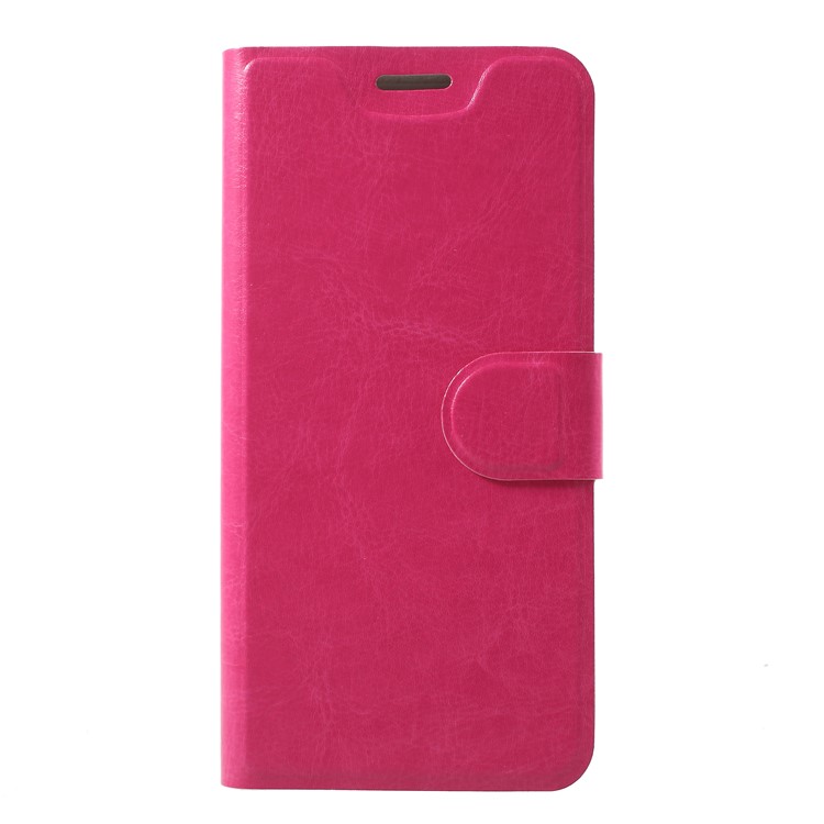 

Crazy Horse Wallet Magnetic Stand Leather Phone Case (Built-in Steel Sheet) for Samsung Galaxy J6 (2018) - Rose