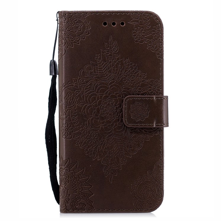 

Imprint Flower Magnetic Leather Stand Cover for Samsung Galaxy J6 (2018) - Coffee, Galaxy J6 (2018)