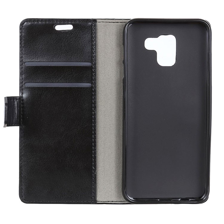 Crazy Horse Leather Wallet Case for Samsung Galaxy J6 (2018) - Black-5