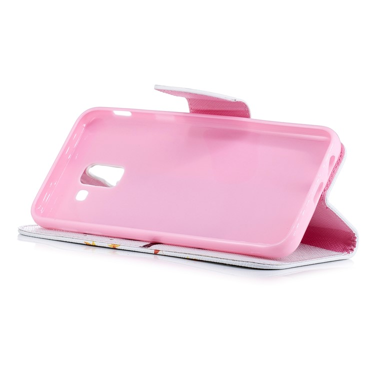 Padrão De Impressão Carteira De Couro Stand Shell Case Para Samsung Galaxy J6 (2018) - Coruja No Ramo-5