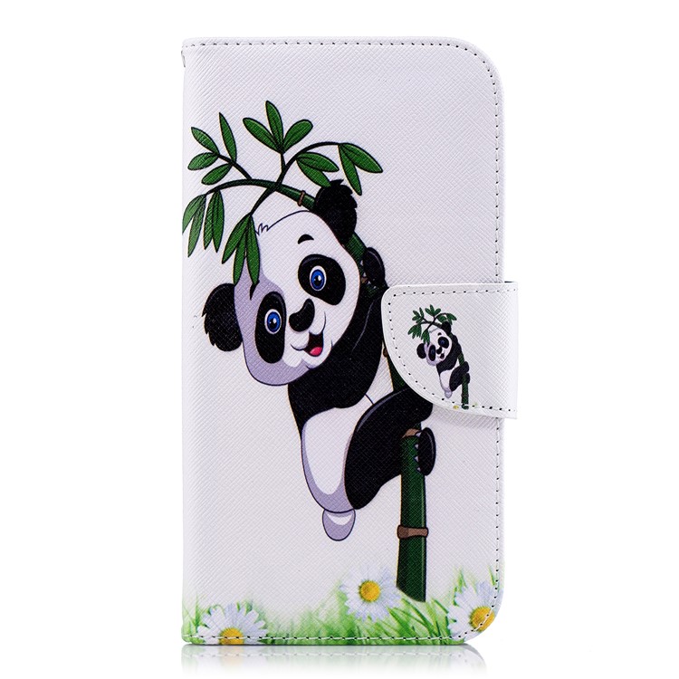 Pattern Printing Wallet Leather Stand Cover for Samsung Galaxy J4 (2018) - Panda Pattern-2