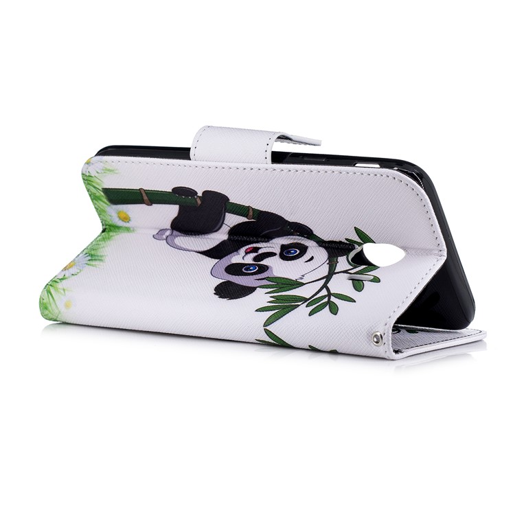 Pattern Printing Wallet Leather Stand Cover for Samsung Galaxy J4 (2018) - Panda Pattern-4