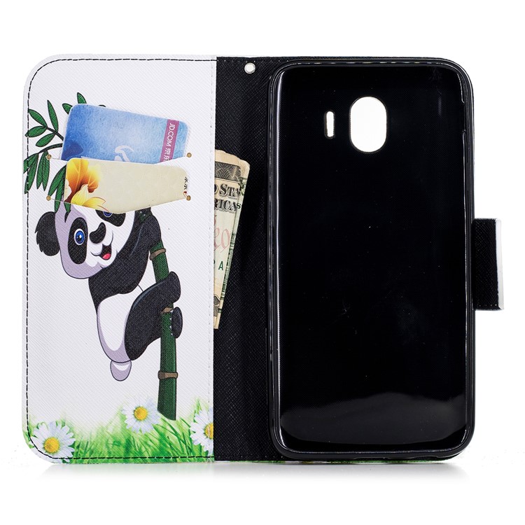 Pattern Printing Wallet Leather Stand Cover for Samsung Galaxy J4 (2018) - Panda Pattern-8