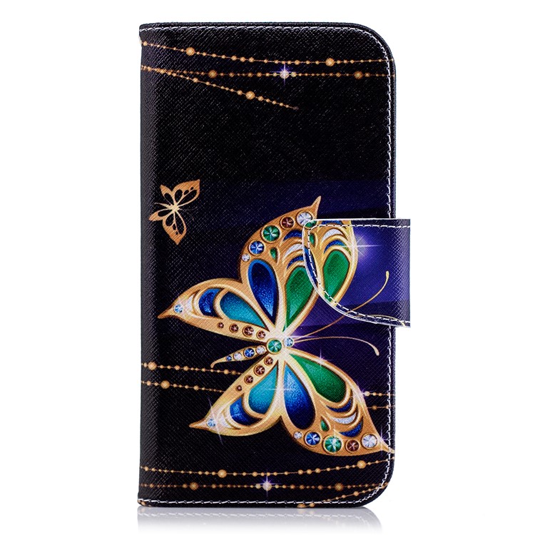 Impressão Padrão De Carteira De Couro Capa Para Samsung Galaxy J4 (2018) - Borboleta Colorida-2