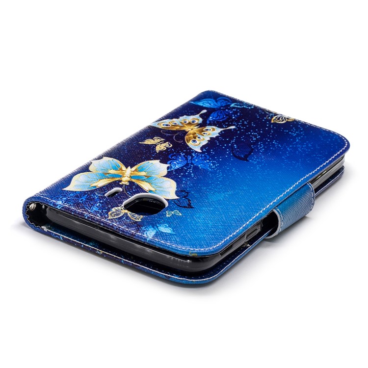 Caso Padrão Do Suporte Do Couro Da Impressão Com Os Entalhes Do Cartão Para A Galáxia J4 De Samsung (2018) - Teste Padrão De Borboleta-7