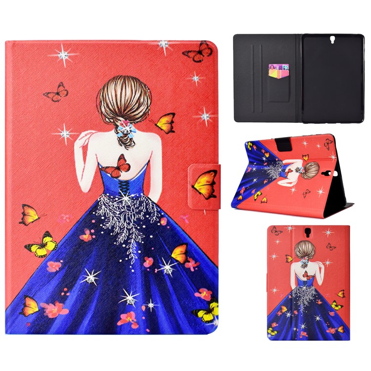 

Pattern Printing Stand Leather Cover for Samsung Galaxy Tab S3 9.7 T820 - Butterfly and Pretty Girl
