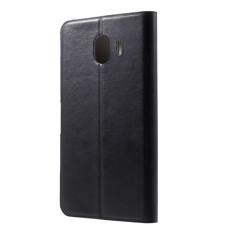Crazy Horse Texture Card Holder Leather Case with Stand for Samsung Galaxy J4 (2018) - Black-3