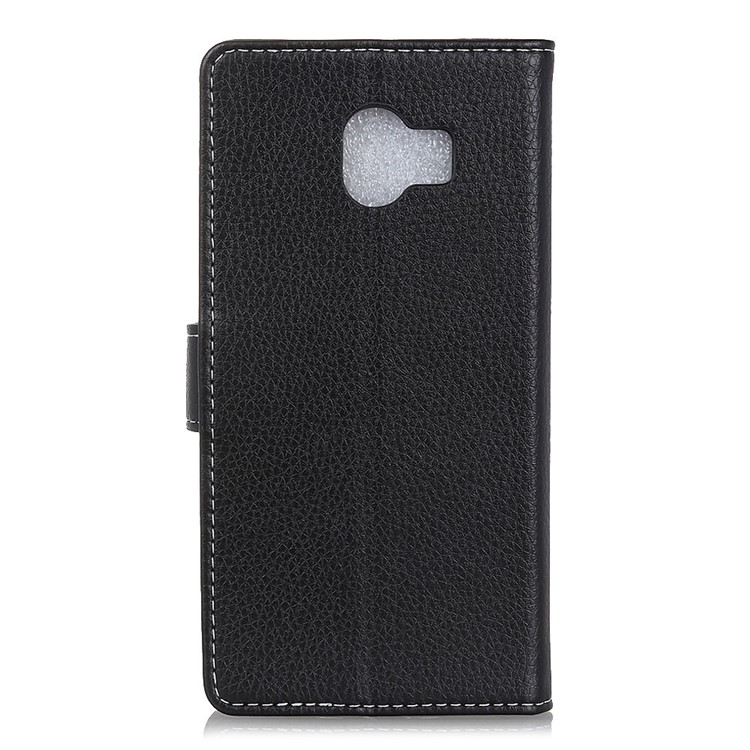 Litchi Skin PU Leather Magnetic Wallet Stand Case for Samsung Galaxy J4 (2018) - Black-2