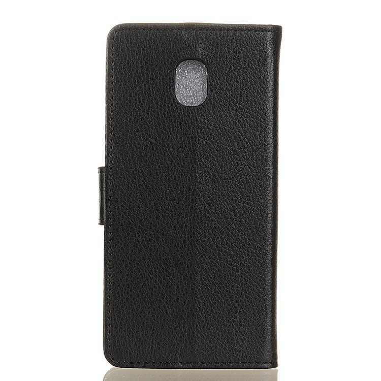 Litchi Skin Wallet Leather Stand Case for Samsung Galaxy J3 (2018) - Black-3