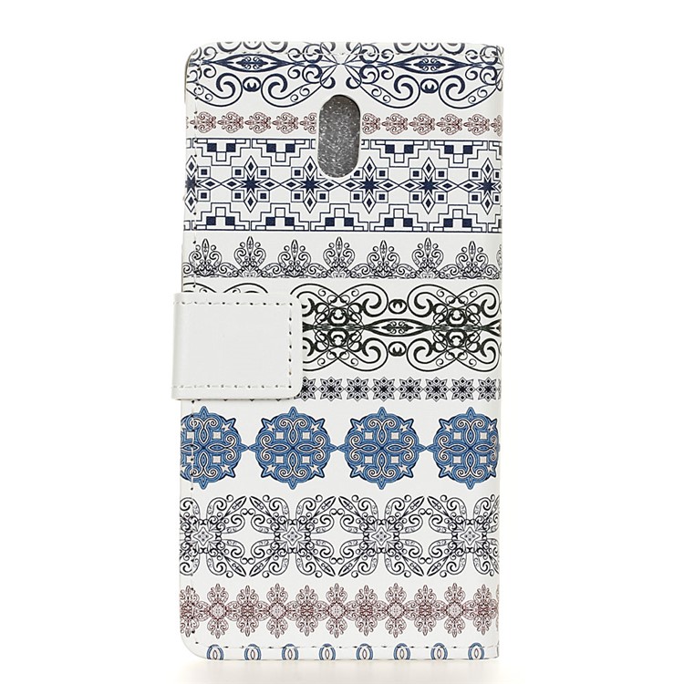 Pattern Printing Wallet Leather Stand Case for Samsung Galaxy J3 (2018) - Tribal Flowers-3