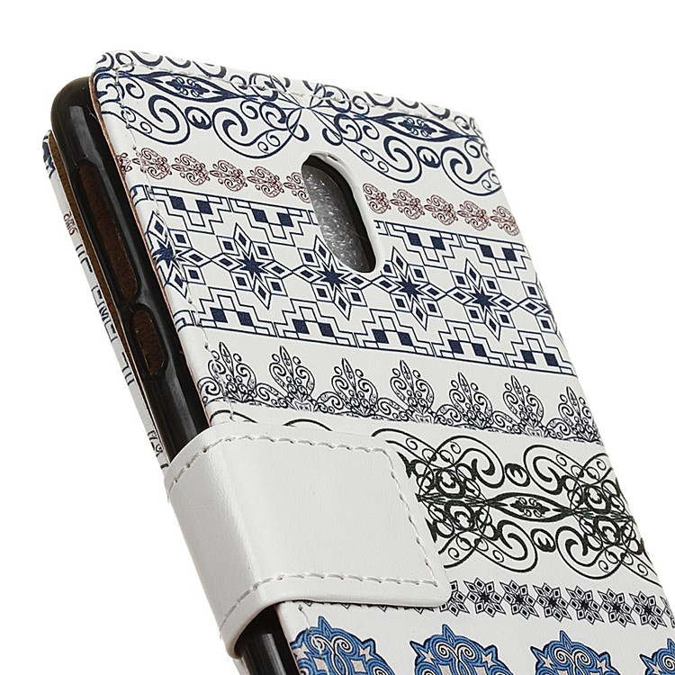 Pattern Printing Wallet Leather Stand Case for Samsung Galaxy J3 (2018) - Tribal Flowers-4