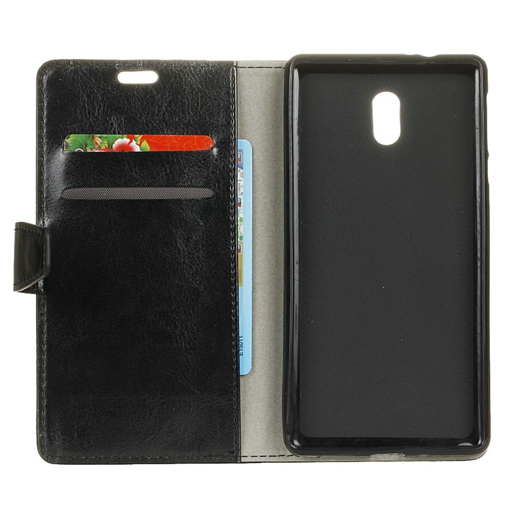 Crazy Horse Leather Wallet Case for Samsung Galaxy J7 (2018) - Black-5