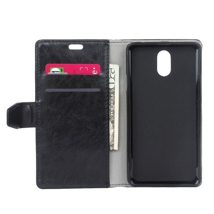 Crazy Horse Flip Wallet Leather Stand Case for Samsung Galaxy J7 (2018) - Black-4