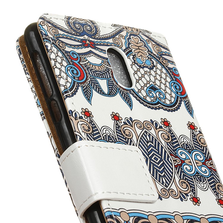 Pattern Printing Wallet Stand Leather Cell Phone Shell for Samsung Galaxy J7 (2018) - Arabic Floral Pattern-5