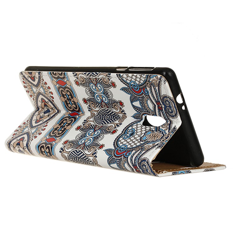 Pattern Printing Wallet Stand Leather Cell Phone Shell for Samsung Galaxy J7 (2018) - Arabic Floral Pattern-6