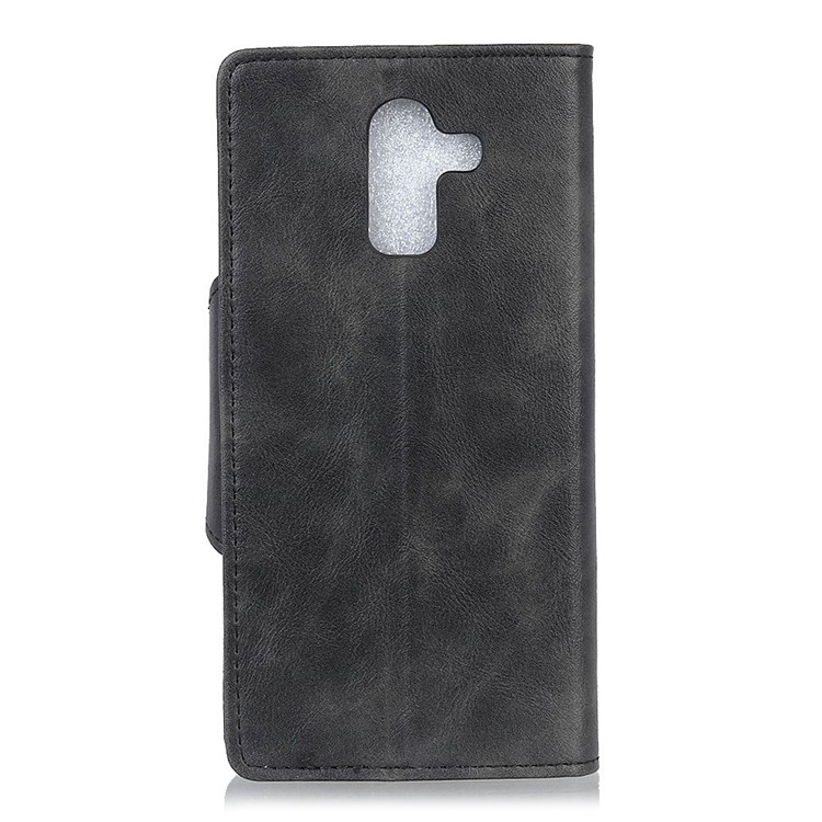 PU Leather Wallet Stand Mobile Case for Samsung Galaxy J8 (2018) - Black-6