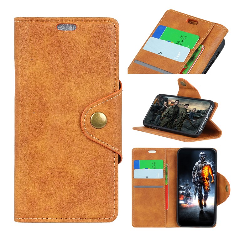 

PU Leather Wallet Stand Mobile Casing for Samsung Galaxy J8 (2018) - Brown