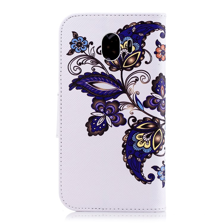 Pattern Printing PU Leather Wallet Stand Phone Shell for Samsung Galaxy J4 (2018) - Butterfly and Flower-3