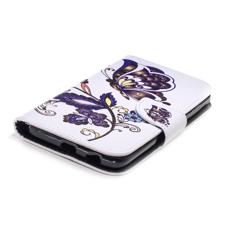 Pattern Printing PU Leather Wallet Stand Phone Shell for Samsung Galaxy J4 (2018) - Butterfly and Flower-6