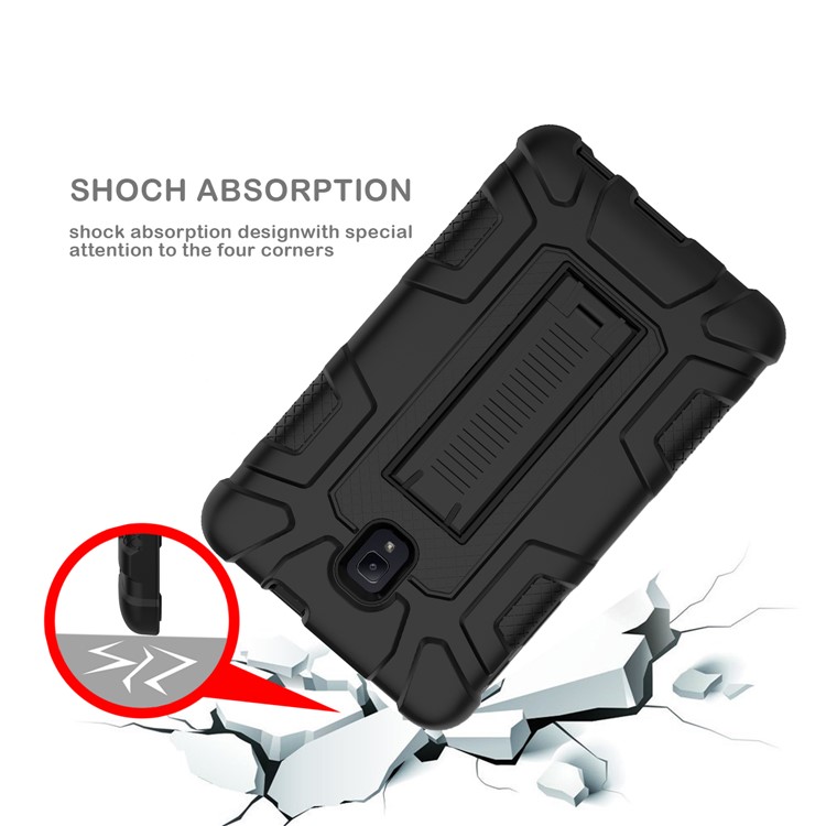 Shock-proof Hybrid Silicone + PC Protective Case with Kickstand for Samsung Galaxy Tab A 8.0 (2017) T380/T385 - All Black-7