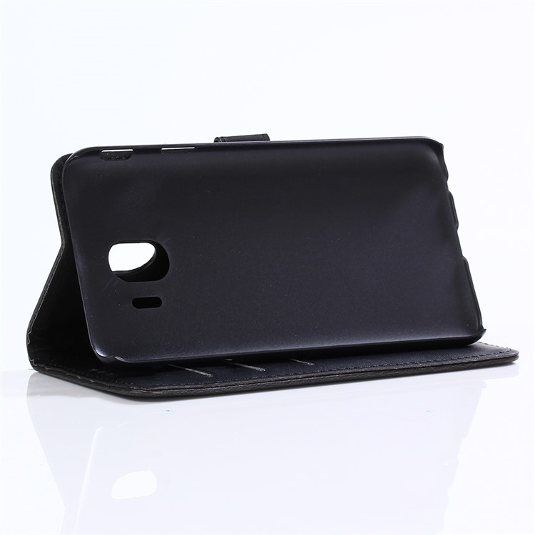 For Samsung Galaxy J4 (2018) Retro Style Crazy Horse PU Leather Wallet Phone Case - Black-6