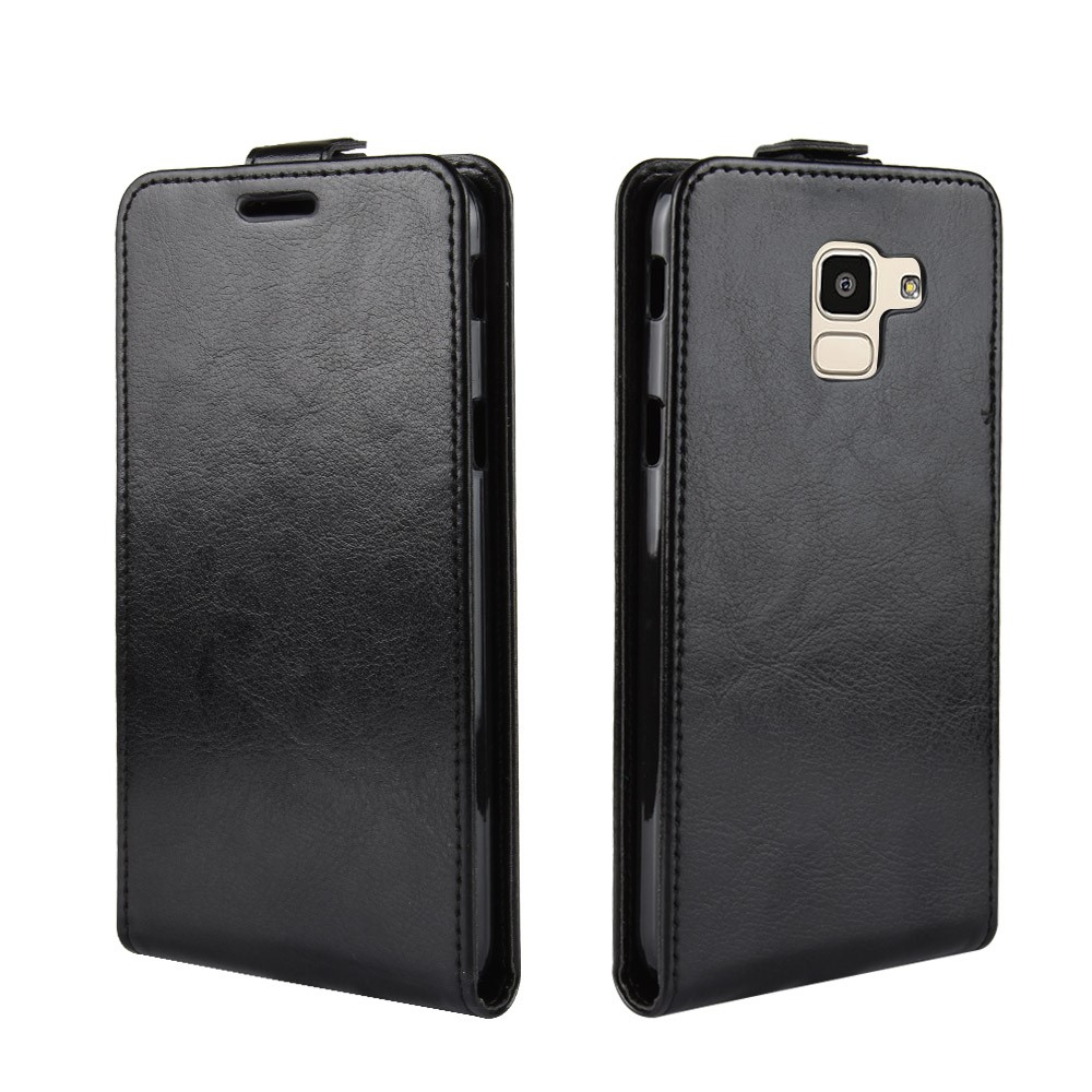 Crazy Horse Vertical Flip Leather Protection Phone Shell for Samsung Galaxy J6 (2018) - Black-2