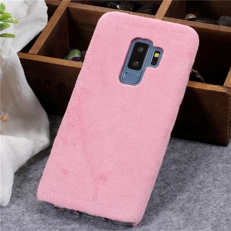 

Pink - For Samsung Galaxy S9+ G965 Fluffy Fur Coated Soft TPU Protector Phone Cover