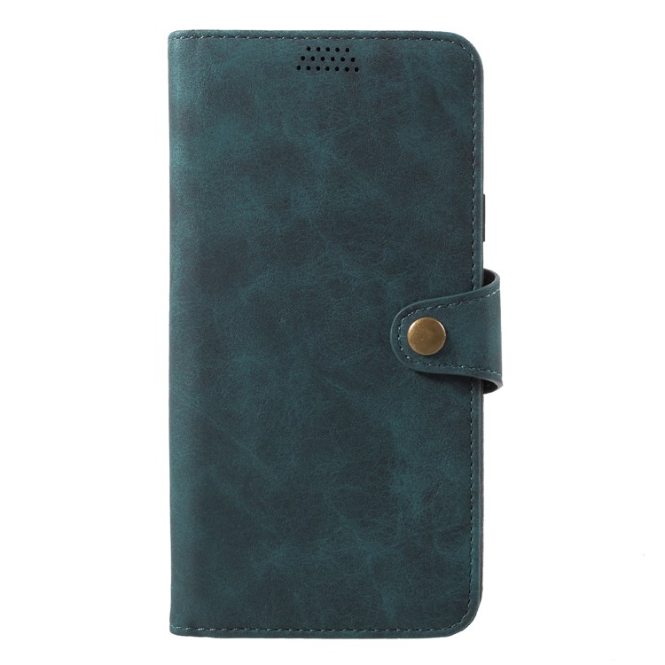 

Textured PU Leather Wallet Stand Cell Phone Case for Samsung Galaxy S9 Plus SM-G965 - Blue